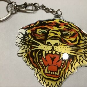 Vintage Don Ed Hardy TIGER keychain, pre-owned.